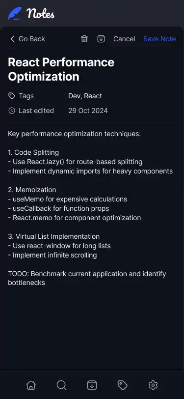 Note Taking Application