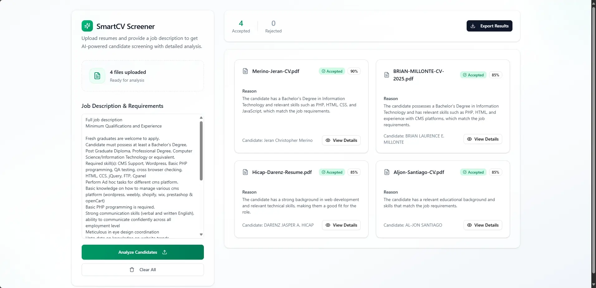 SmartCV Screener – AI Resume Screening for Recruiters