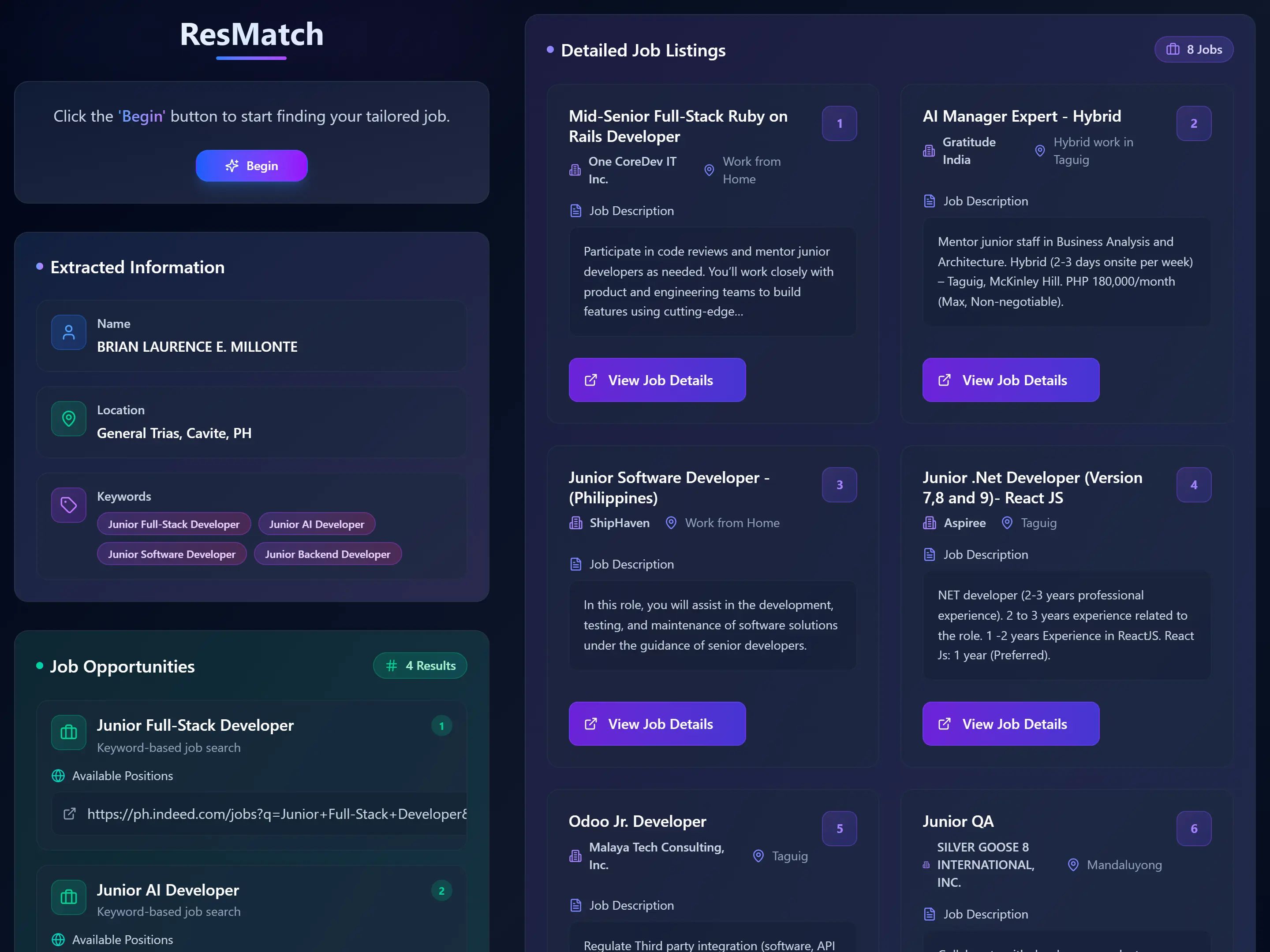Resmatch – AI-Powered Job Finder from Your Resume